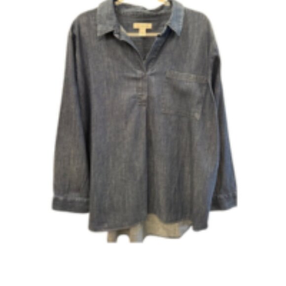 Liz Claiborne Women's Tunic Top - Dark Denim - NWT Casual and Chic - Picture 2 of 8